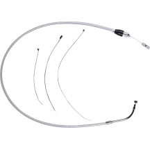 Polished Stainless Quick Connect Upper Clutch Cable — 110 cm, 59 mm travel, Silver