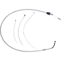 Polished Stainless Quick Connect Upper Clutch Cable — 110 cm, 59 mm travel, Silver