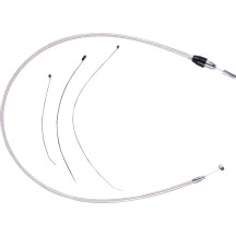 Polished Stainless Quick Connect Upper Clutch Cable — 51" overall length, 59 mm travel, polished silver