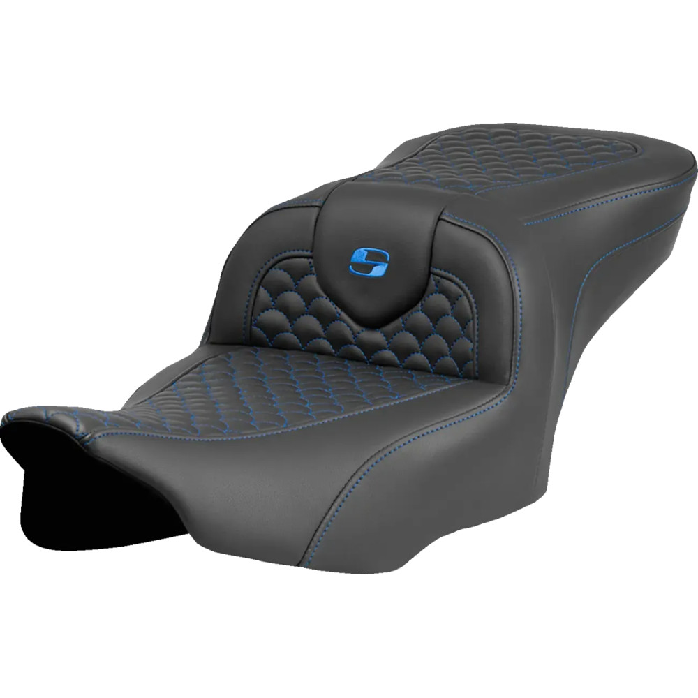 Dragon Scale Stitch Roadsofa™ Seat — 30.5 in overall, Driver 16 in × 14 in, Black