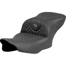 Dragon Scale Stitch Roadsofa™ Seat — 16" driver, 14" wide, 30-1/2" overall, Black/Gray