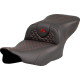 Dragon Scale Stitch RoadSofa™ Seat — 16 in driver length, 14 in driver width, 2-Up, Black/Red