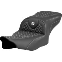 Dragon Scale Stitch Roadsofa™ Seat — 30-1/2" overall, 16" driver, 14" width, Black