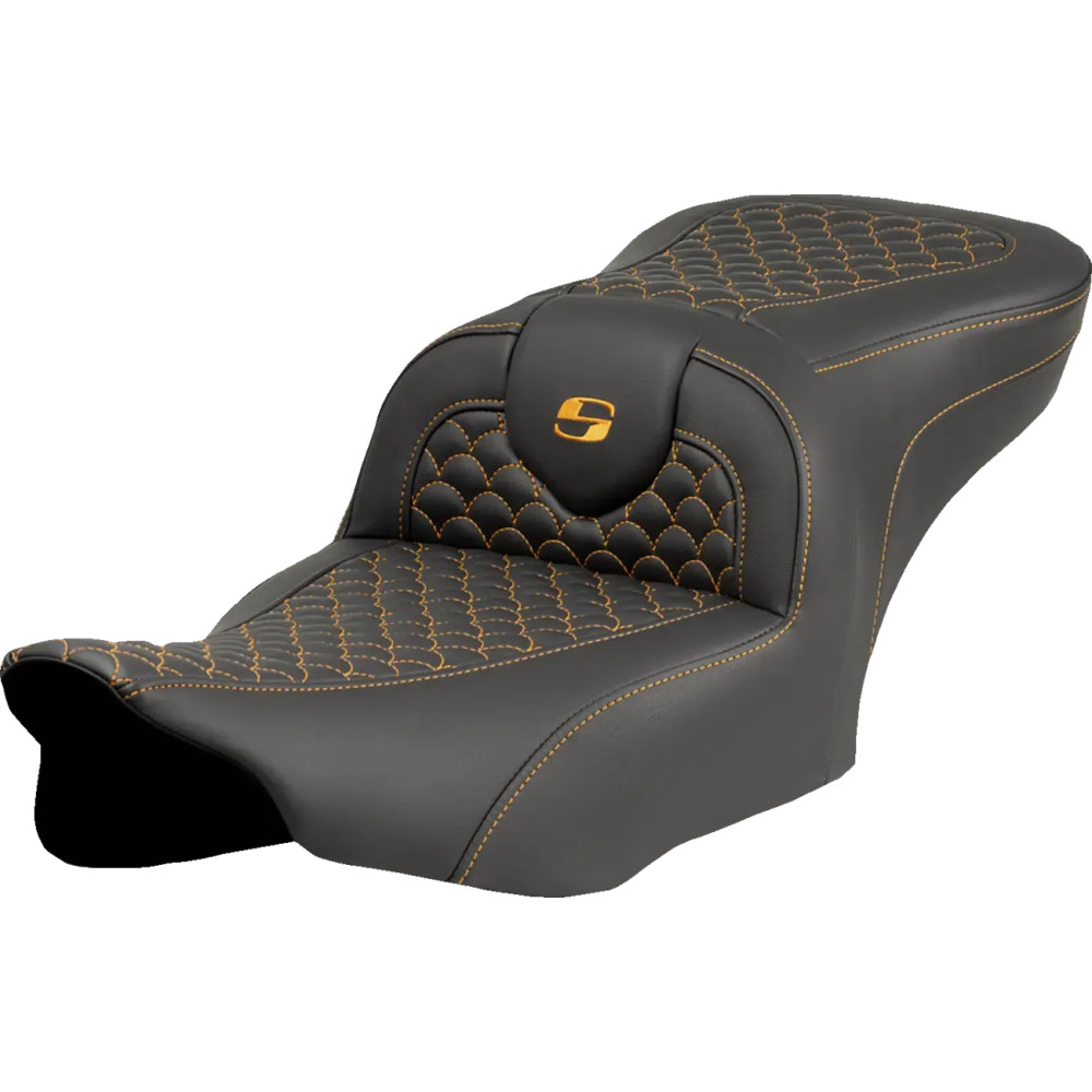 Dragon Scale Stitch Roadsofa™ Seat — 2-Up, 30.5" overall, Black/Gold
