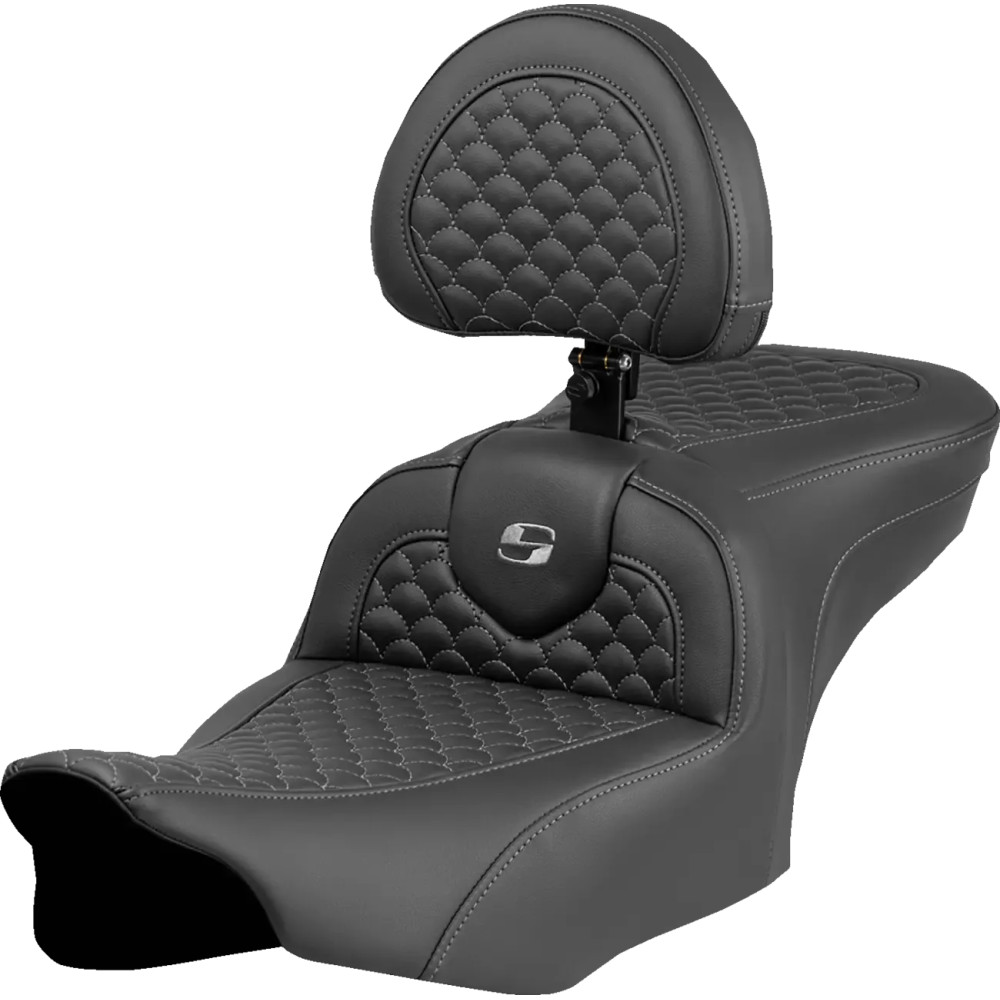 Dragon Scale Stitch Roadsofa™ Seat — 2-Up, 77.5 cm (30.5") overall, Black