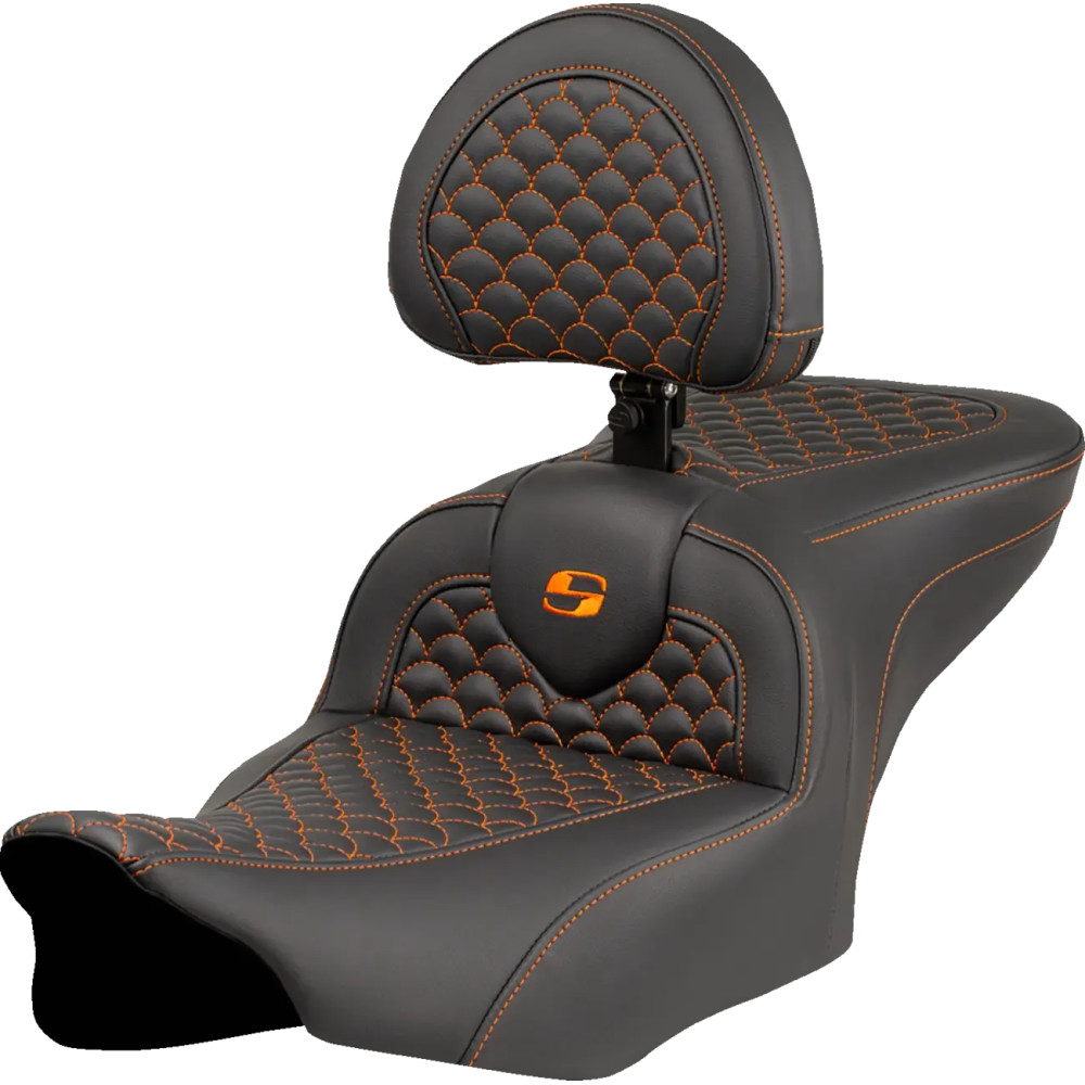 Dragon Scale Stitch Roadsofa™ Seat — 16" L x 14" W, 30-1/2" overall, Black