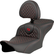 Dragon Scale Stitch Roadsofa™ Seat — 30-1/2" overall, 16" driver, Black/Red