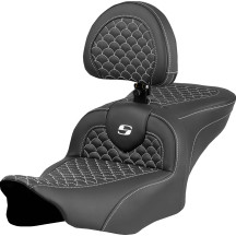 Dragon Scale Stitch Roadsofa™ Seat — 77.5 cm (30.5 in) overall, 35.5 cm (14 in) driver width, Black/White