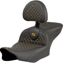 Dragon Scale Stitch Roadsofa™ Seat — Black, 16" L × 14" W