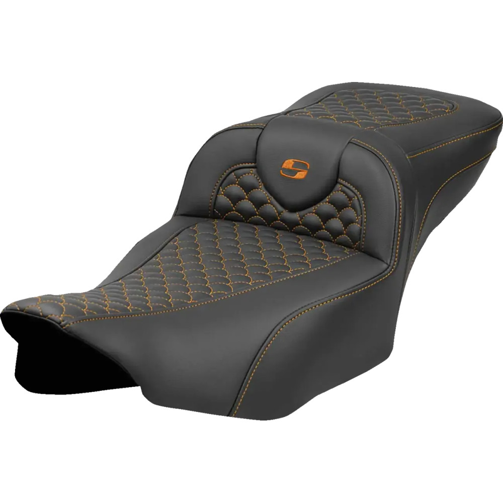 Dragon Scale Stitch Roadsofa™ Seat — 30.5 in overall, 17.5x14 in driver, Black
