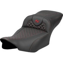 Dragon Scale Stitch Roadsofa™ Seat — 30-1/2" overall, 17-1/2" driver length, 14" driver width, Black