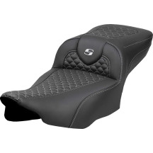 Dragon Scale Stitch Roadsofa™ Seat — Overall 77.5 cm (30.5"), driver 44.5 cm × 35.5 cm (17.5" × 14"), Black/Silver