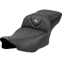 Dragon Scale Stitch Roadsofa™ Seat — 30-1/2" overall, 14" driver width, Black/White