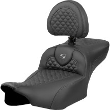 Dragon Scale Stitch Roadsofa™ Seat — Overall 30.5 in, Driver 17.5×14 in, Rear 11×12 in, Black