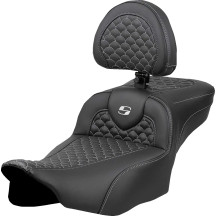 Dragon Scale Stitch Roadsofa™ Seat — 30.5" overall, 14" driver width, Black, Silver