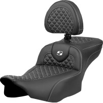 Dragon Scale Stitch Roadsofa™ Seat — 2-Up, 30.5 in overall length, Black