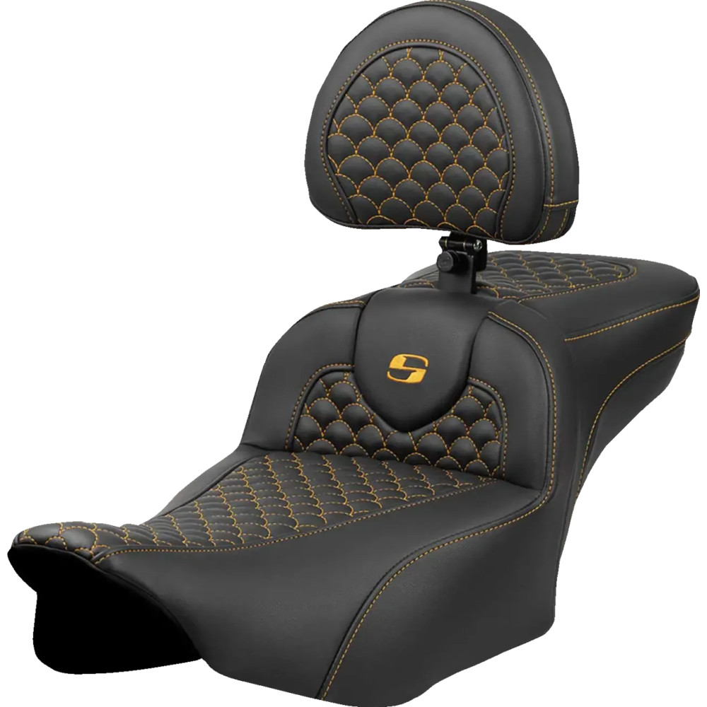 Dragon Scale Stitch Roadsofa™ Seat — 30-1/2" overall, 14" driver width, Black, Gold