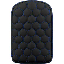 RoadSofa™ Honeycomb Sissy Bar Pad — 5" width, 11" height, Black, Blue