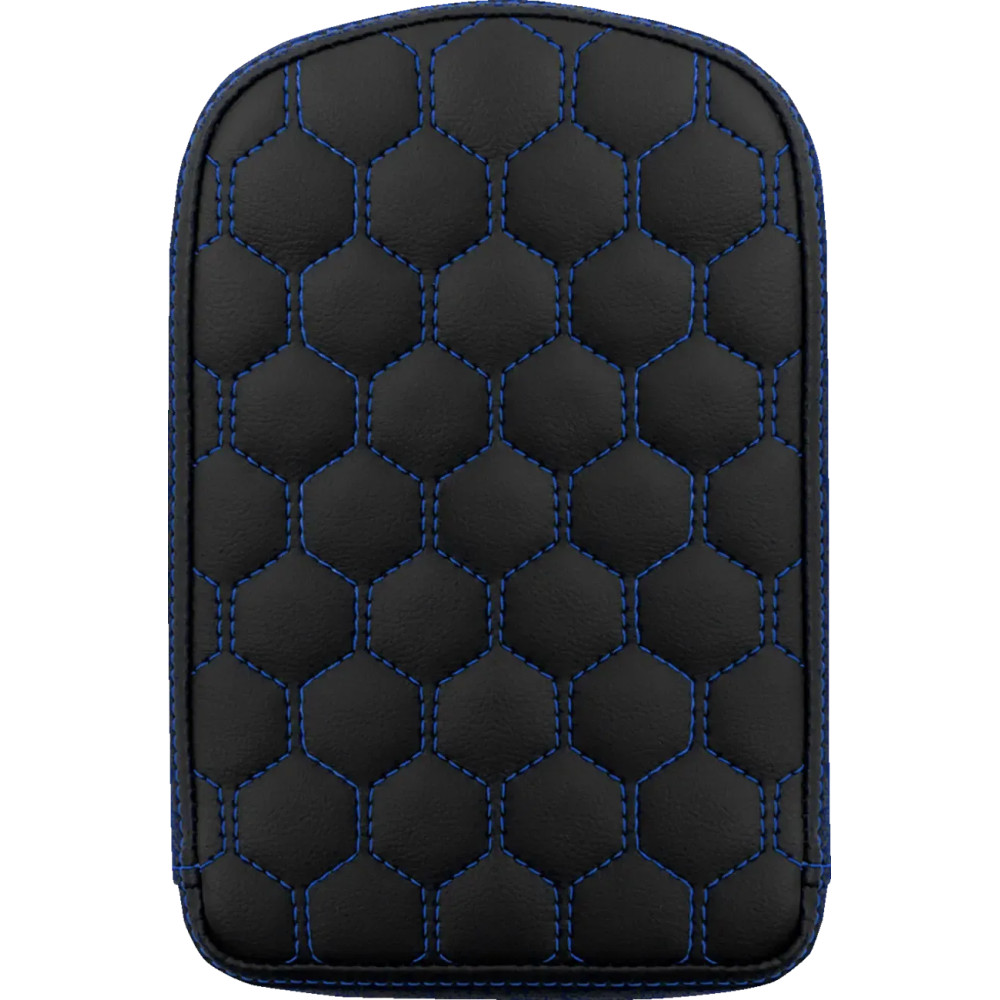 RoadSofa™ Honeycomb Sissy Bar Pad — 5" width, 11" height, Black, Blue