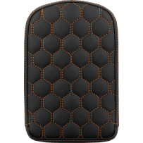 RoadSofa™ Honeycomb Sissy Bar Pad — 28 cm (11"), Black, Orange