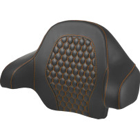 Honeycomb Tour Pack Backrest Pad — fits H‑D Touring with King Tour Packs, Black/Orange
