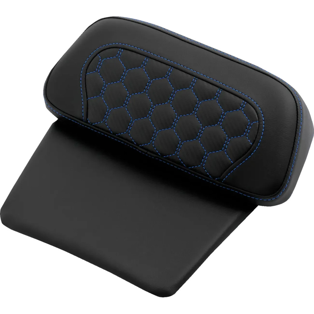 Honeycomb Chopped Tour Pak Pad — Fits H-D Touring models with Chopped Tour Paks, Black/Blue