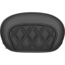 Mini Contour Sissy Bar Pad — 16.5 cm x 26.5 cm, Black, Fits late-model H‑D Touring & M8 Softail (three-hole mount)