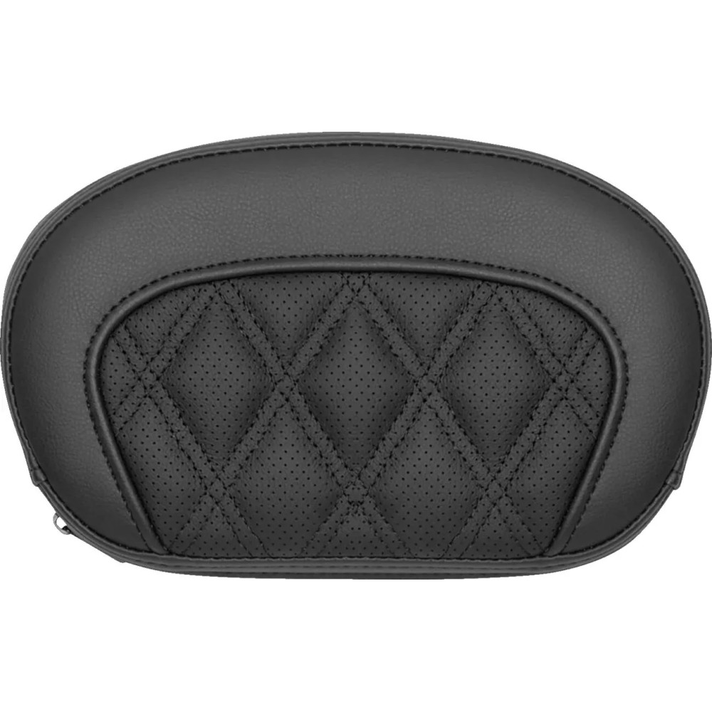 Mini Contour Sissy Bar Pad — 16.5 cm x 26.5 cm, Black, Fits late-model H‑D Touring & M8 Softail (three-hole mount)