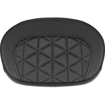 Mini Contour Sissy Bar Pad — Black, 6.5" H, 10.5" W, fits late-model H‑D Touring & M8 Softail three-hole mount