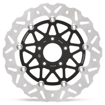 Rotor flotante Serie Nitro — 300 mm, 5 mm, 82,6 mm círculo de pernos, 5 orificios, Negro/Plateado
