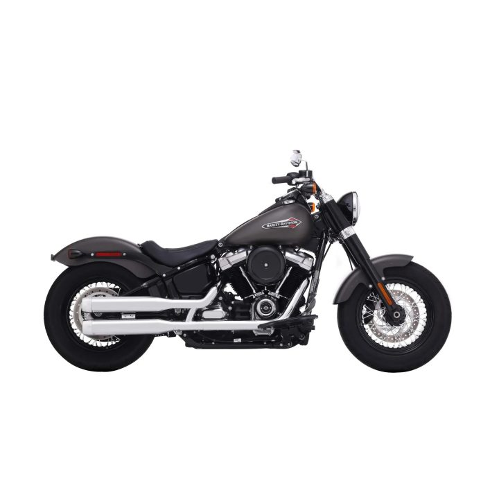Silenciadores Slip-On dobles de 3,5" para Softails — 88,9 mm (3,5"), tapas cromadas