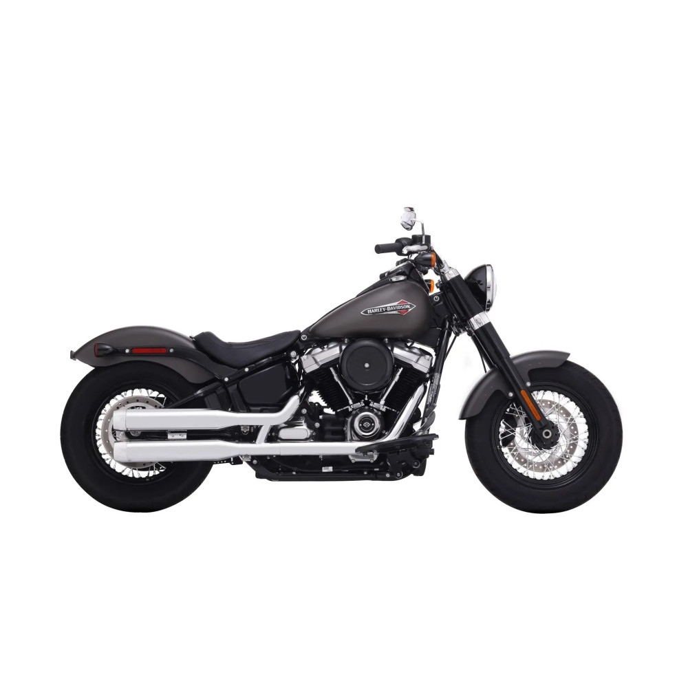 Silenciador Slip-On doble de 3.5" para Softails — 3.5" exterior, montaje derecho, cromado