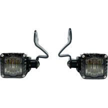 Intermitentes delanteros Shark Demon® LED — compatibles con Harley-Davidson® Road Glide, montaje en carenado, negro brillo