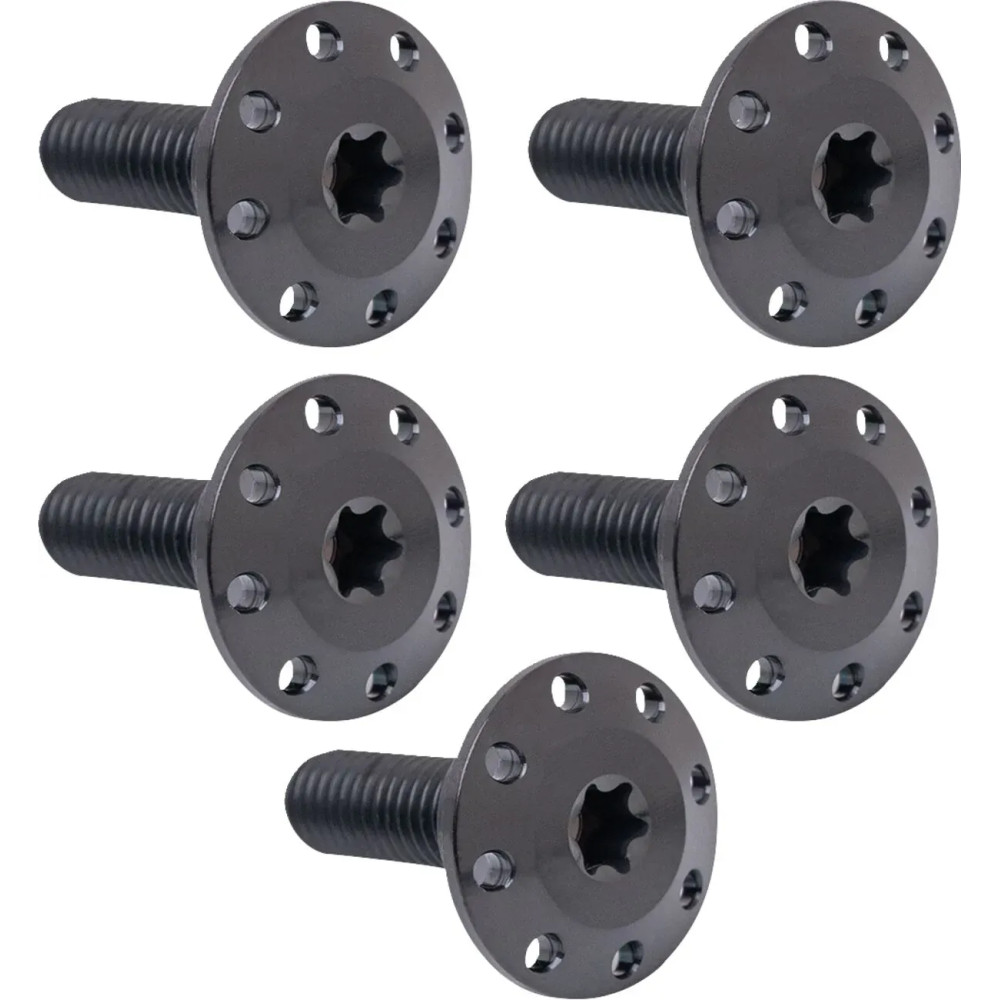 Holeshot Front Floating Brake Rotor Bolt Kit — Titanium, Black, Polished