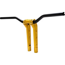 Kit Phatbar y Riser — elevación 3", abrazadera 1-1/4", acabado oro brillo