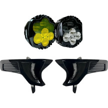 Shark Demon® 2 Headlight & Fog Lamp Combo Kit — for Harley‑Davidson®, bracket mount, gloss black
