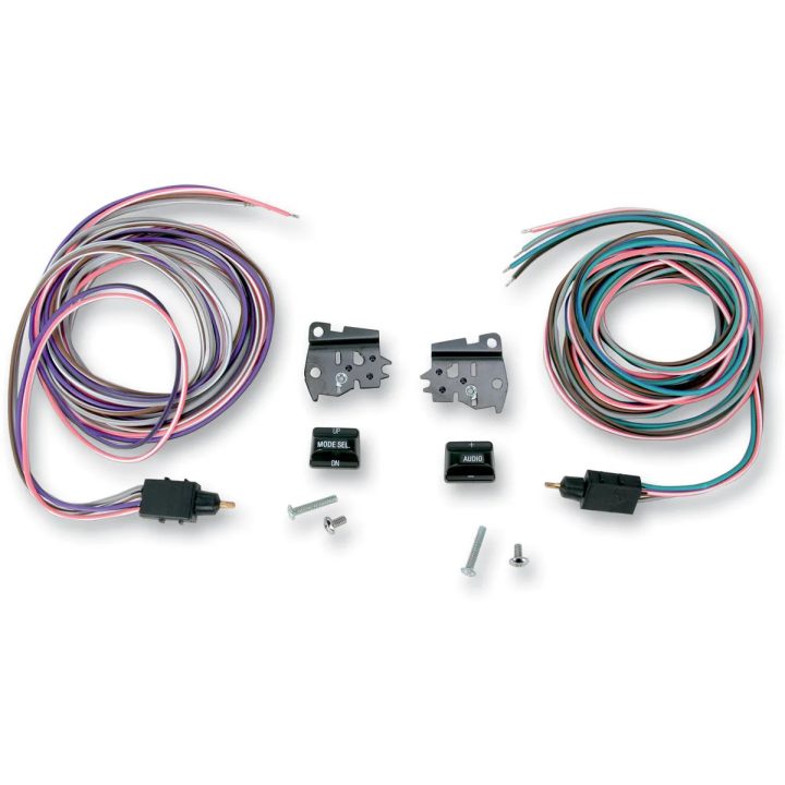 Kit de interruptores de manillar — Negro pulido, montaje izquierdo/derecho/inferior, 2 botones