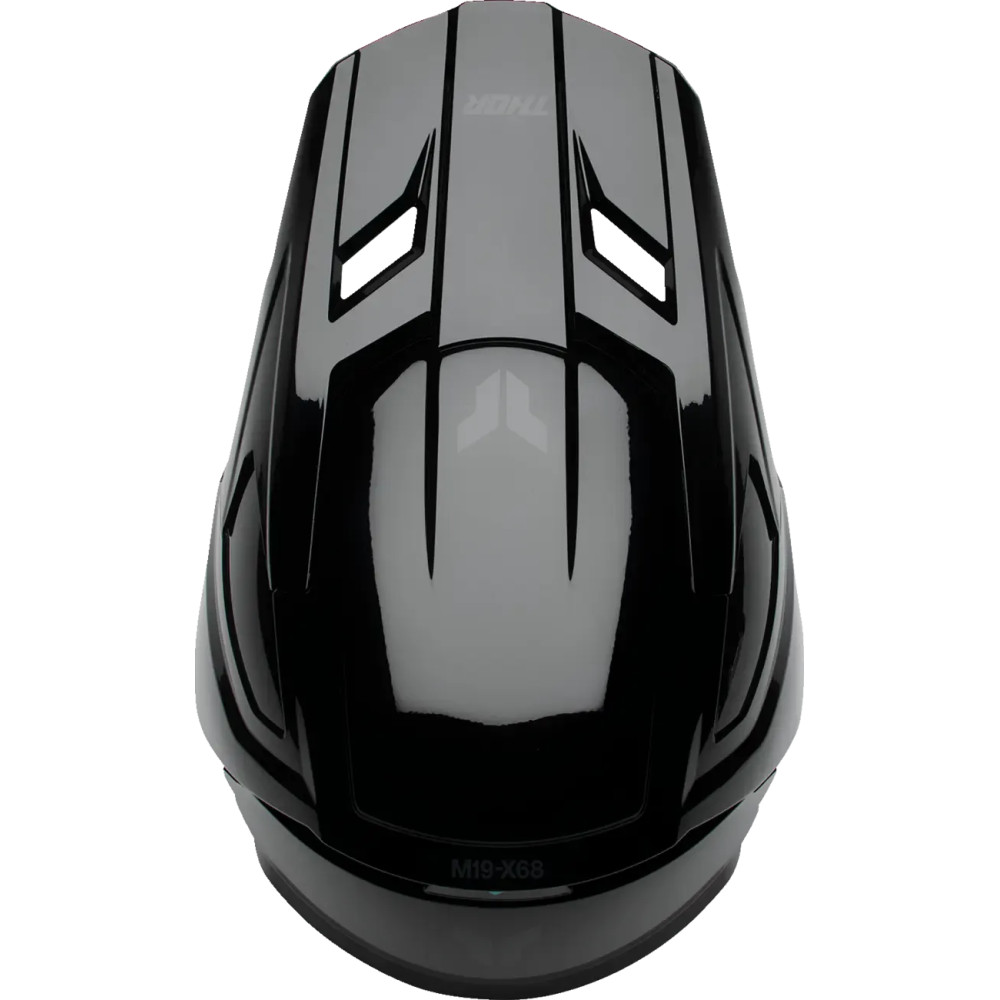 Youth Fleet Blackout Helmet — Size L, Black Gloss