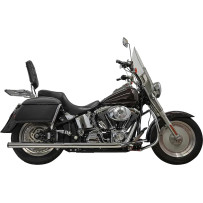2-into-2 True Dual Drag Pipe Exhaust System — 57.2 mm (2-1/4") muffler, Chrome finish, Black end caps
