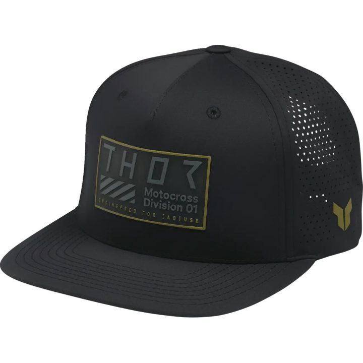 Gorra Stamp — Talla única, cierre snapback, Negro