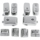 Kit de tapas de interruptor — Cromo, 10 botones, manillar