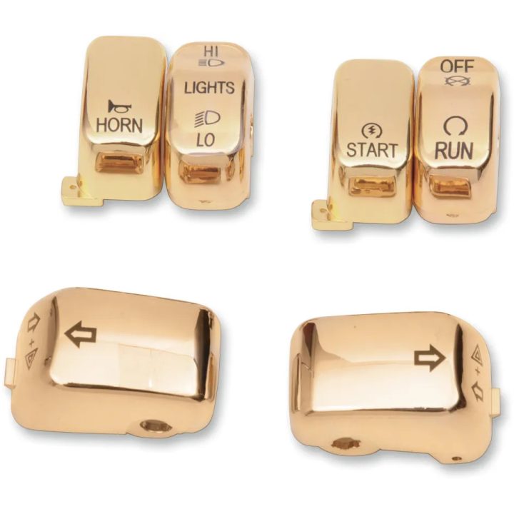 Kit de tapas de interruptor — Oro pulido, 6 botones, Manillar