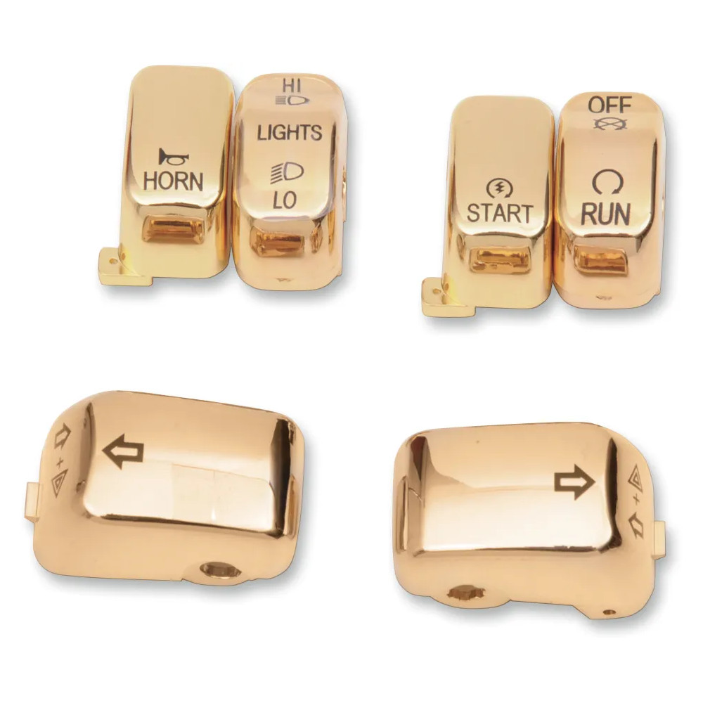 Switch Cap Kit — Gold, Polished, 6-button, Handlebar