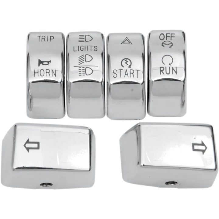 Kit de tapas de interruptor — cromo, 6 botones, manillar