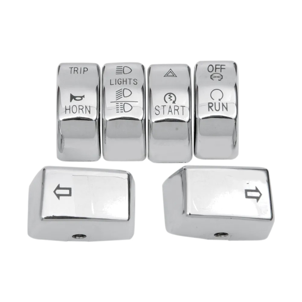 Switch Cap Kit — Chrome, 6-button, handlebar