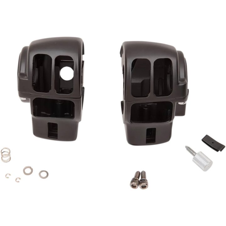 Kit de carcasas de interruptores para manillar — abrazadera 1", negro