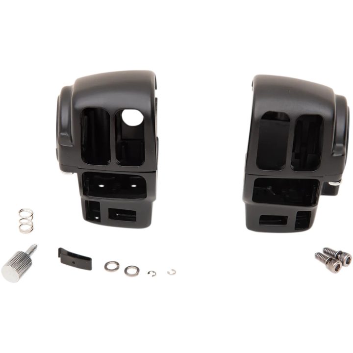 Kit de carcasa de interruptor para manillar — diámetro de sujeción 25,4 mm, negro