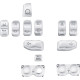 Kit de tapas de interruptor — 13 botones, cromo