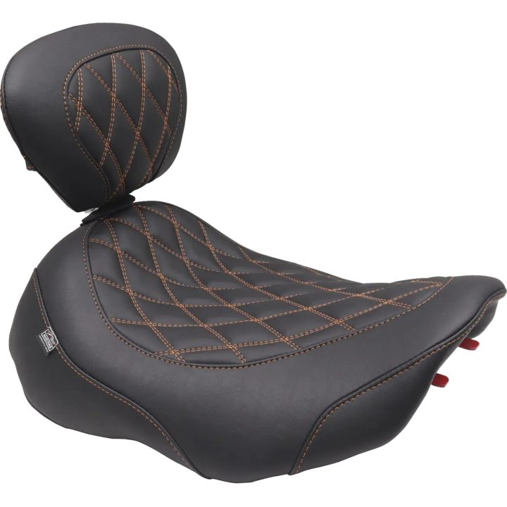 Wide Tripper™ Solo Seat — 30.5 cm (12\") driver width, Black, Orange