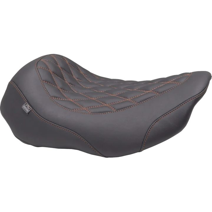 Wide Tripper™ Solo Seat — 12" (30.5 cm) driver width, Black, Orange stitching